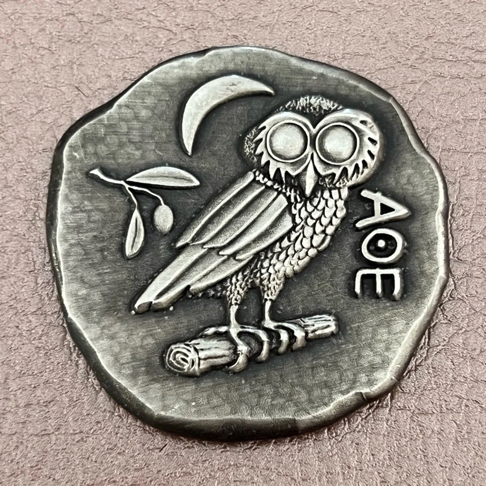 PRICE FIRM 1 Troy Ounce .999 Fine Silver Athena Owl Coin - Picture 1 of 5